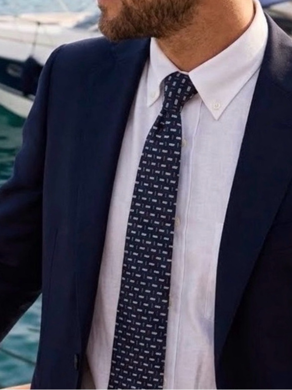 Bullock and Jones Navy Silk Tie